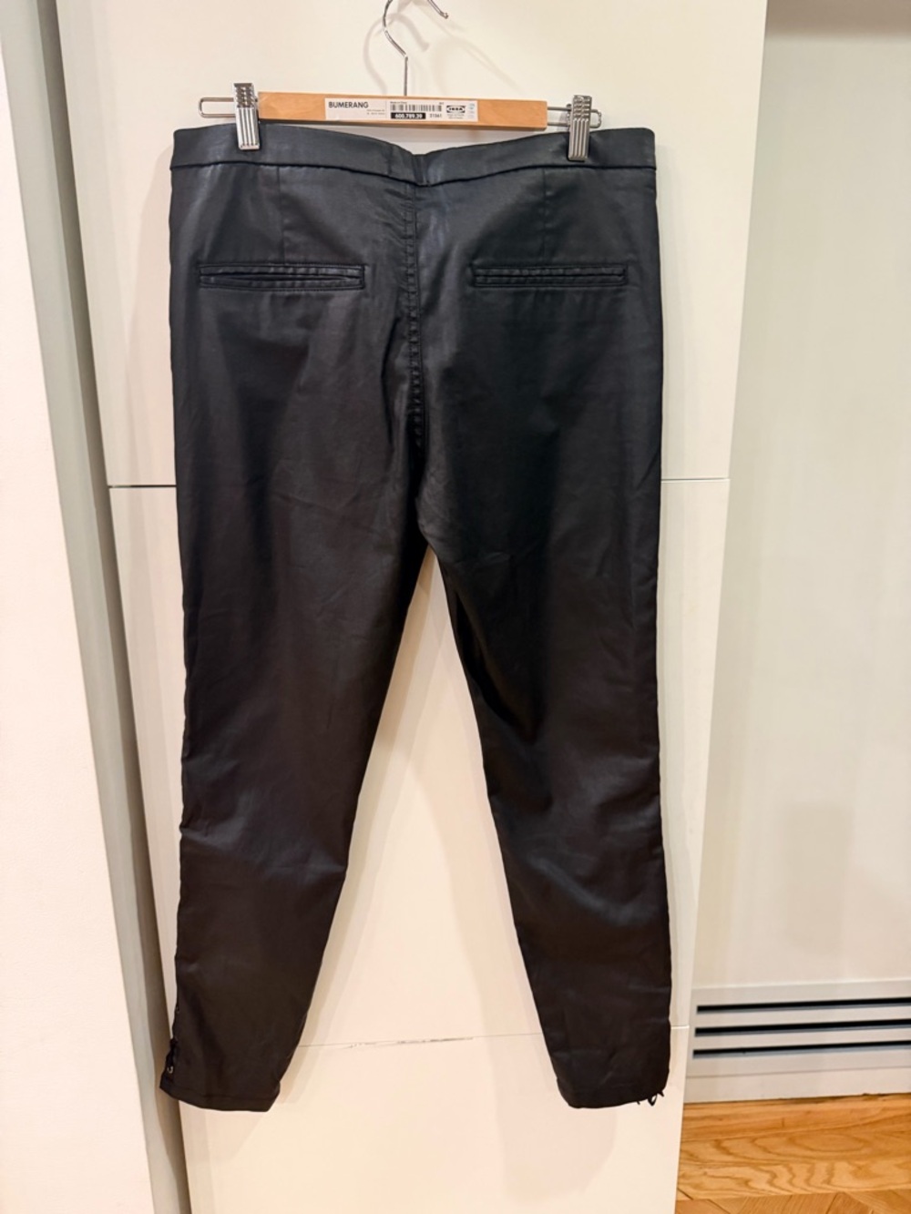 French Connection Coated Pants Size 10 – Black, Lace-Up Sides, Skinny Fit, NWT